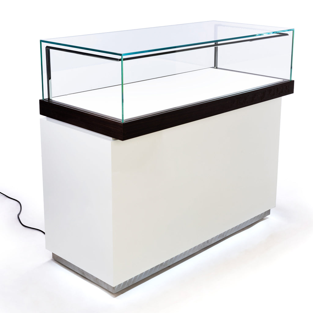 Frameless Glass Tower Display Case 48 Wide